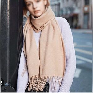 Marciano Softest Camel Fringe Scarf/wrap NWT